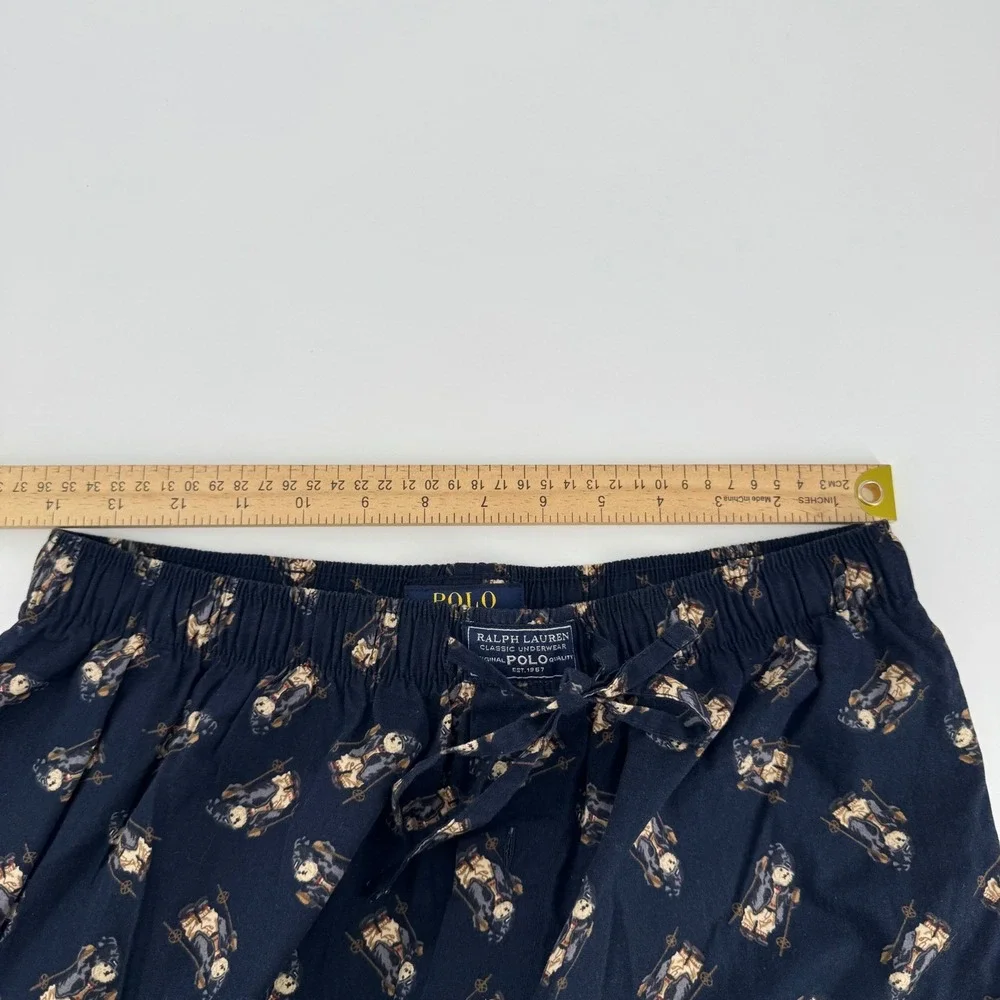 Polo Ralph Lauren Ski Bear Pajama Pants Men's M Navy Cotton‎ Sleep Lounge